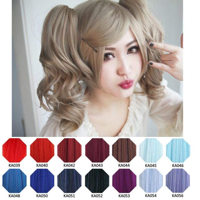 KA039- KA056 A-1 / curly clip on ponytail. 35cm bouncy layered curls