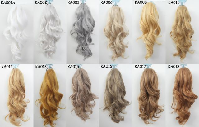 KA039- KA056 A-1 / curly clip on ponytail. 35cm bouncy layered curls