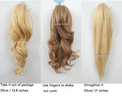 KA039- KA056 A-1 / curly clip on ponytail. 35cm bouncy layered curls