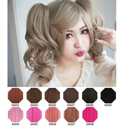 KA022- KA038 A-1 / curly clip on ponytail. 35cm bouncy layered curls