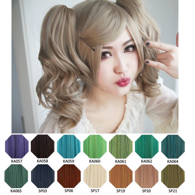 KA057-SP40 A-1/ curly clip on ponytail. 35cm bouncy layered curls