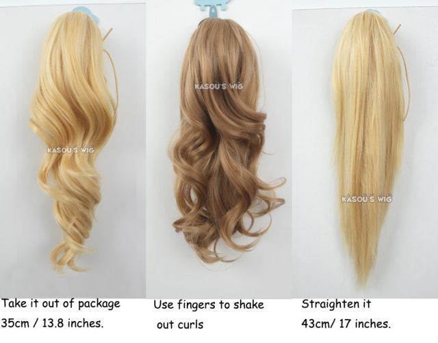 KA057-SP40 A-1/ curly clip on ponytail. 35cm bouncy layered curls