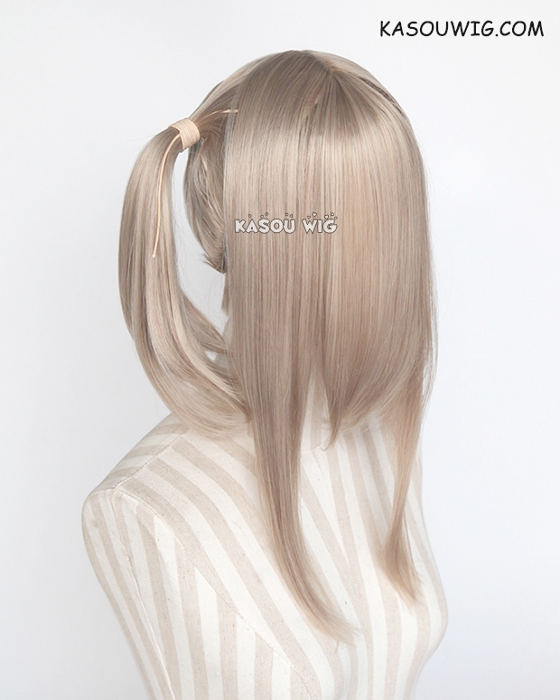 M 2 KA015 ash blond pigtails base wig with long bangs