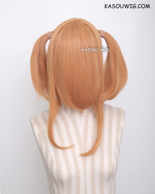M-2/ SP19 ┇ 50CM / 19.7" pastel orange pigtails base wig with long bangs.