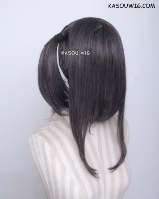 M-2/ SP09 ┇ 50CM / 19.7" dark gray pigtails base wig with long bangs.