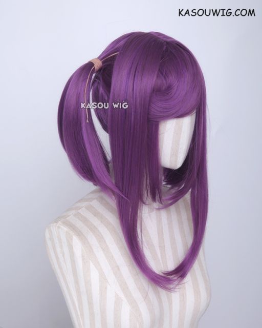 M-2/ SP40 ┇ 50CM / 19.7" grape purple pigtails base wig with long bangs.