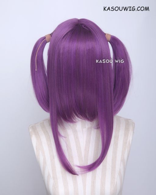 M-2/ SP40 ┇ 50CM / 19.7" grape purple pigtails base wig with long bangs.