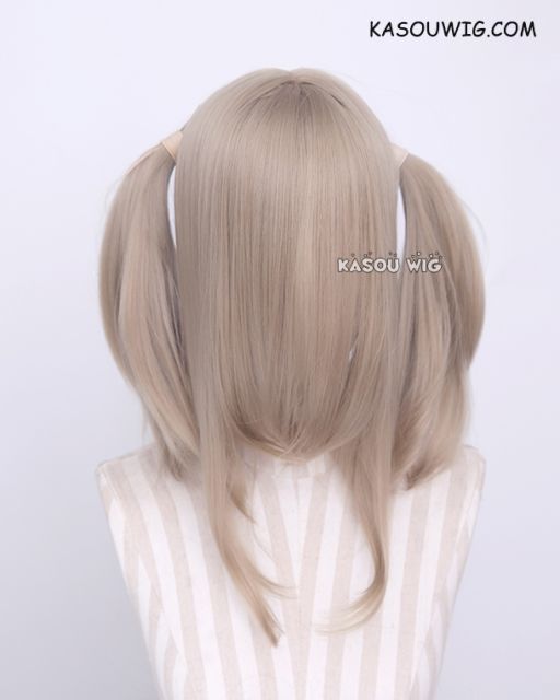 M-2/ KA016 ┇ 50CM / 19.7" tanned blonde pigtails base wig with long bangs.
