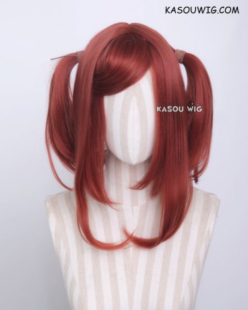 M-2 / SP13 ┇ 50CM / 19.7" copper red pigtails base wig with long bangs.