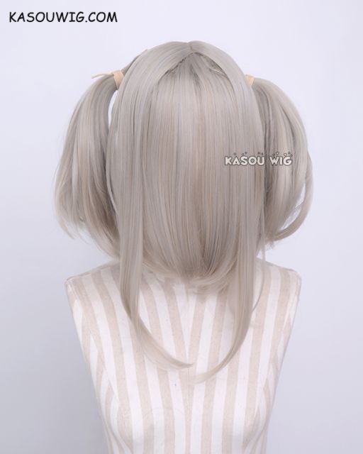 M-2/ KA007 ┇ 50CM / 19.7" beige pigtails base wig with long bangs.