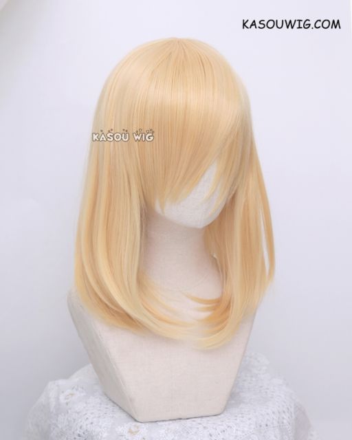 M-1/SP01 pastel yellow blonde long bob cosplay wig. shouder length lolita wig suitable for daily use