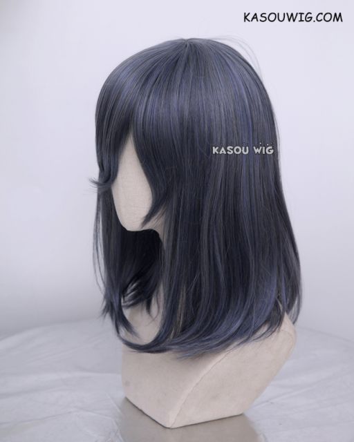 M-1/ SP29 bluish gray  long bob cosplay wig. shouder length lolita wig suitable for daily use