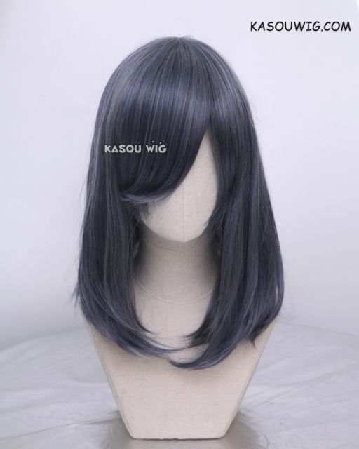 M-1/ SP29 bluish gray  long bob cosplay wig. shouder length lolita wig suitable for daily use