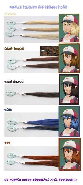 Pokémon GO Female trainer clip on ponytail wig / 62cm long .