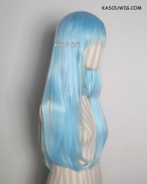 L-2 / KA046 light blue 75cm long straight wig . Hiperlon fiber