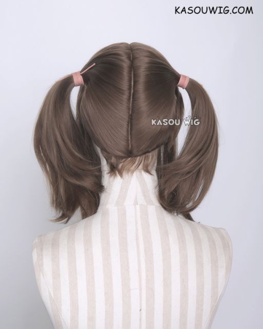 M-2 / KA025 ┇ 50CM / 19.7" Raw Umber pigtails base wig with long bangs.