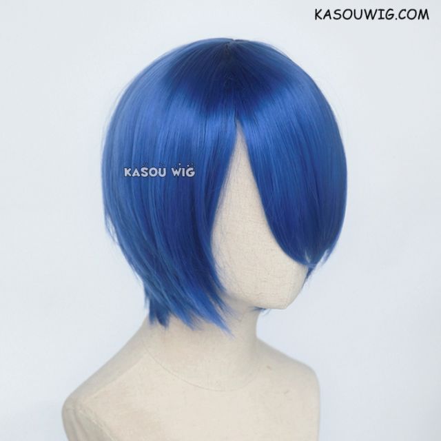 S-2 / KA050 royal blue short bob smooth cosplay wig with long bangs