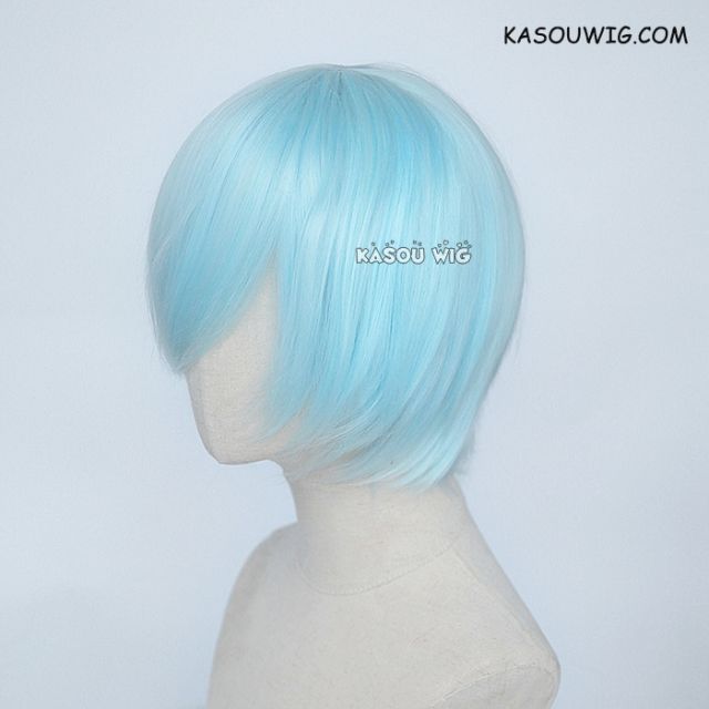 S-2 / KA045 Light Cyan short bob smooth cosplay wig with long bangs