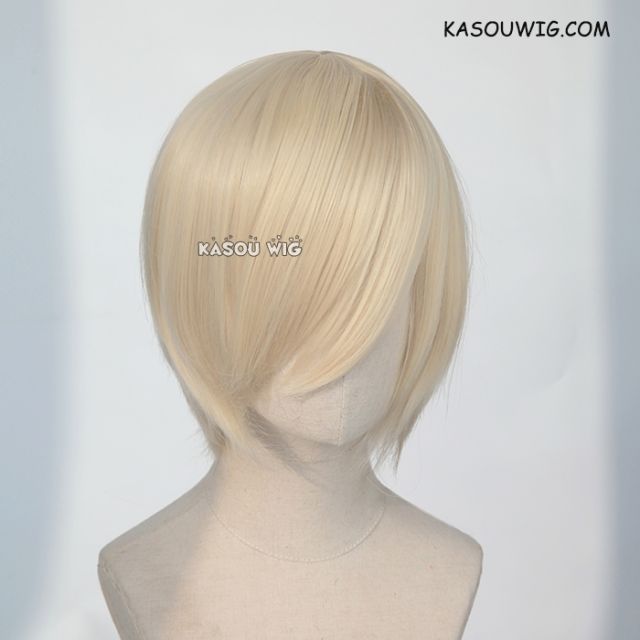 S-2 / SP17 light cream blonde short bob smooth cosplay wig with long bangs