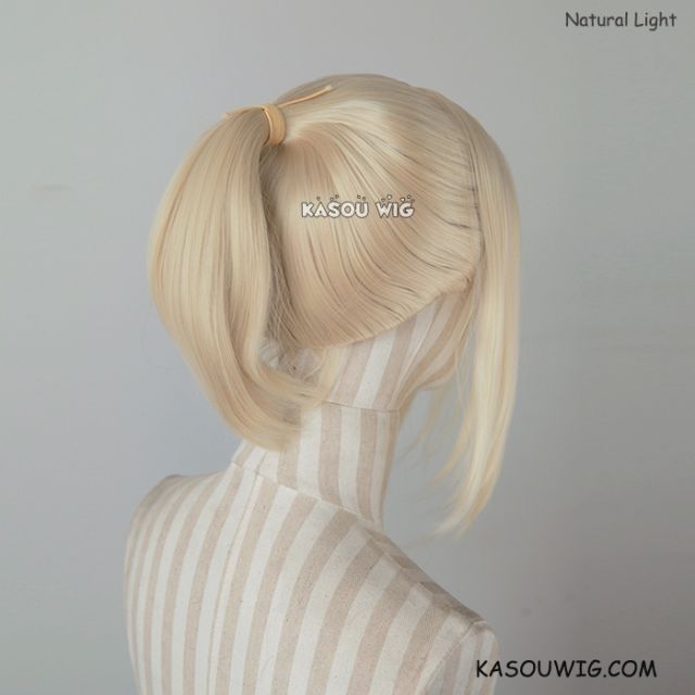 S-3 / KA006 light blonde ponytail base wig with long bangs.