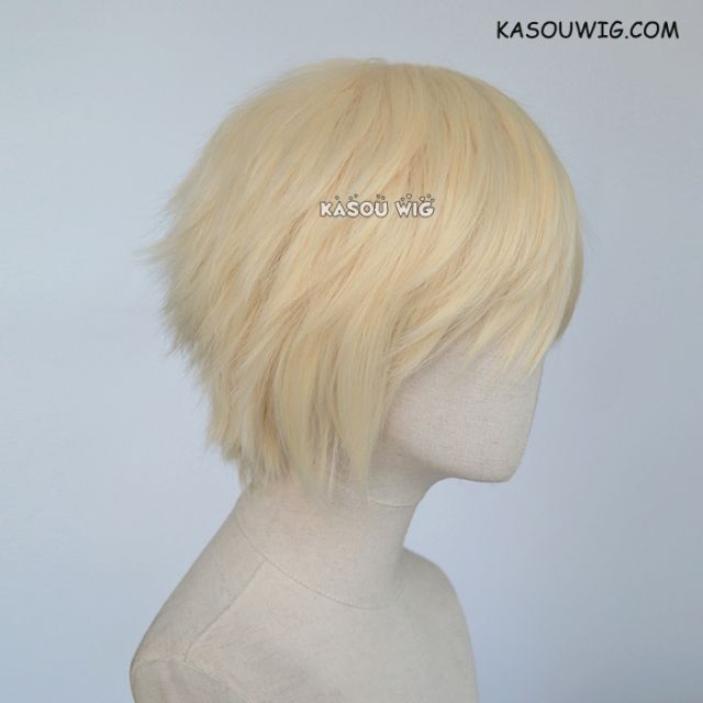 S-1 / SP08>31cm / 12.2"  short cream blonde  layered wig, easy to style,Hiperlon fiber