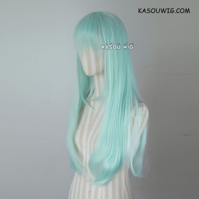 L-2 / SP16 pastel mint green 75cm long straight wig . Tangle Resistant fiber