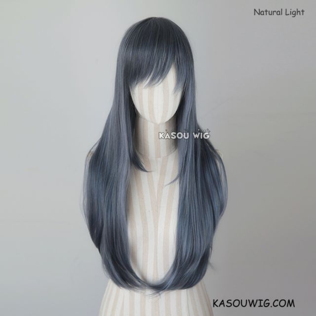 L-2 / SP29 bluish gray 75cm long straight wig . Tangle Resistant fiber