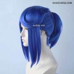 S-3 / KA050 royal blue ponytail base wig with long bangs.