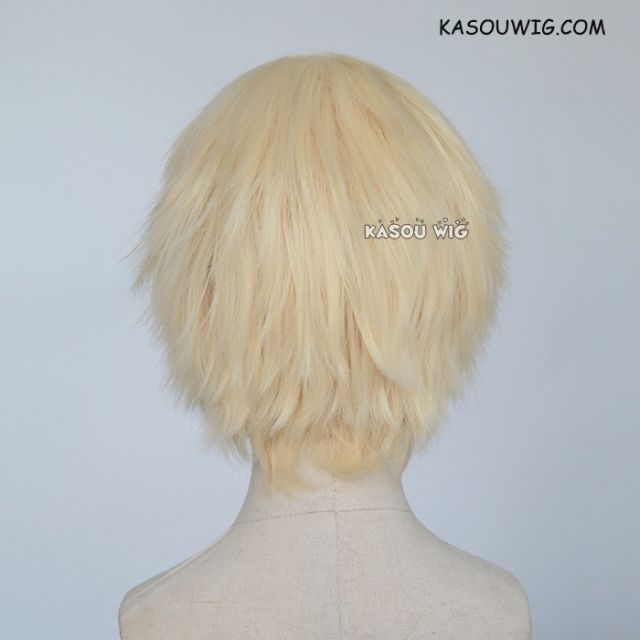 S-1 / SP08>31cm / 12.2"  short cream blonde  layered wig, easy to style,Hiperlon fiber