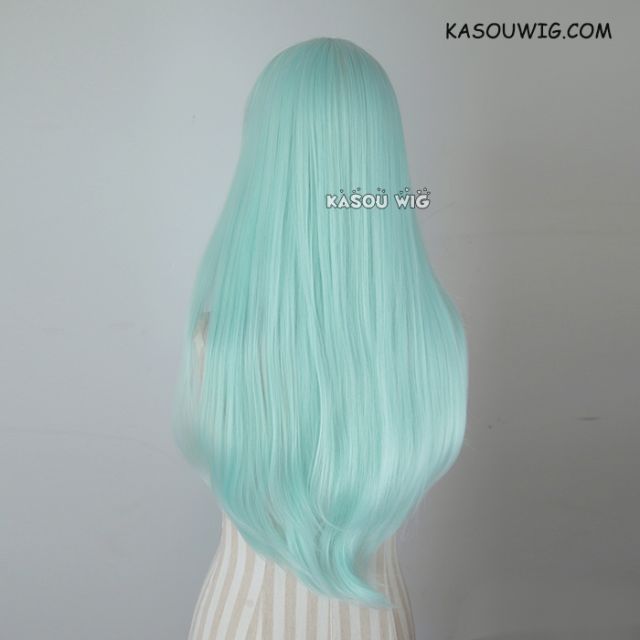 L-2 / SP16 pastel mint green 75cm long straight wig . Tangle Resistant fiber