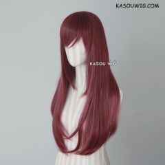 L-2 / SP18 wine red 75cm long straight wig . Tangle Resistant fiber