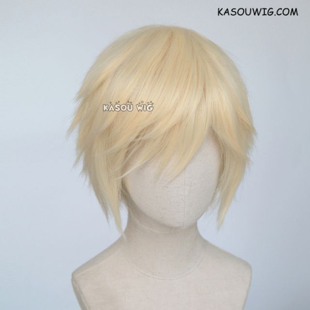 S-1 / SP08>31cm / 12.2"  short cream blonde  layered wig, easy to style,Hiperlon fiber