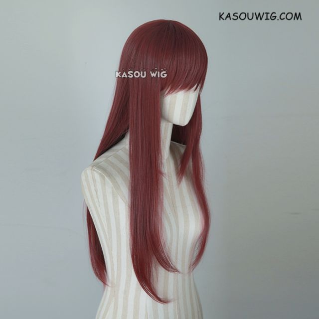 L-2 / SP18 wine red 75cm long straight wig . Tangle Resistant fiber