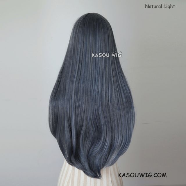 L-2 / SP29 bluish gray 75cm long straight wig . Tangle Resistant fiber