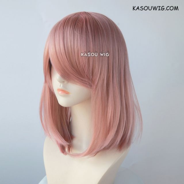 M-1/ KA037 dusty pink long bob cosplay wig. shouder length lolita wig suitable for daily use