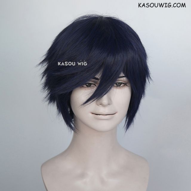 S-1 / SP14>31cm / 12.2"  short  midnight blue  layered wig, easy to style,Hiperlon fiber