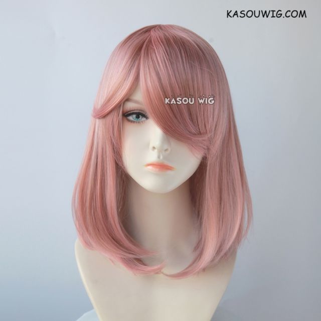 M-1/ KA037 dusty pink long bob cosplay wig. shouder length lolita wig suitable for daily use