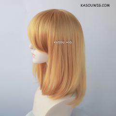 M-1/ KA013 light golden long bob cosplay wig. shouder length lolita wig suitable for daily use