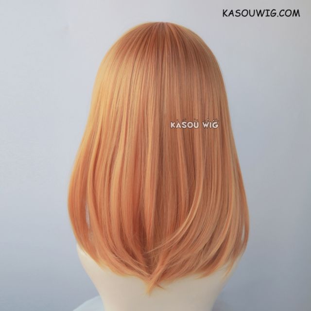 M-1/ KA019 carrot orange long bob cosplay wig. shouder length lolita wig suitable for daily use
