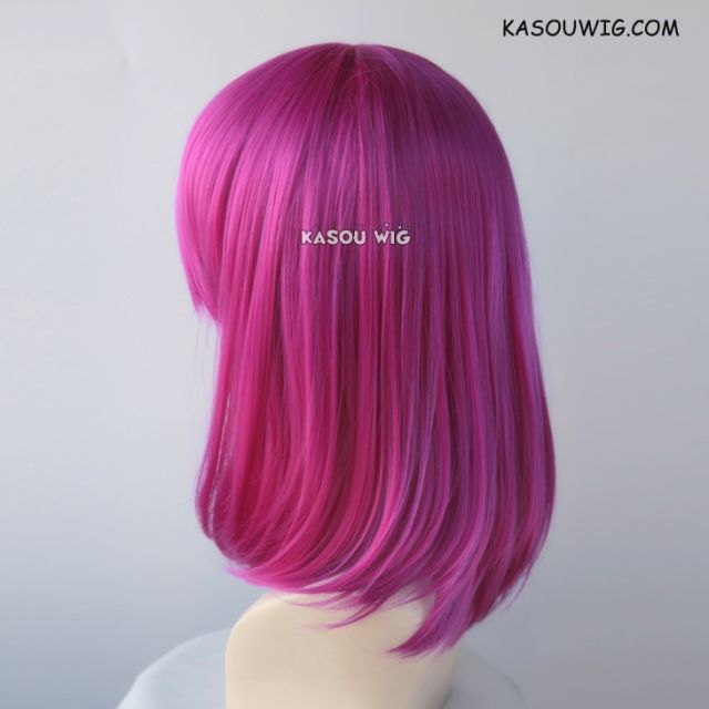 M-1/  KA053 Red Violet Purple long bob cosplay wig. shouder length lolita wig suitable for daily use
