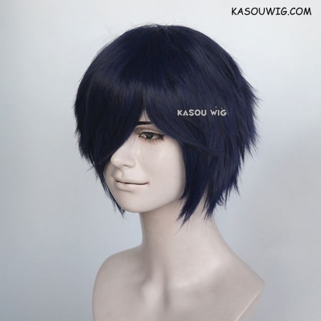 S-1 / SP14>31cm / 12.2"  short  midnight blue  layered wig, easy to style,Hiperlon fiber