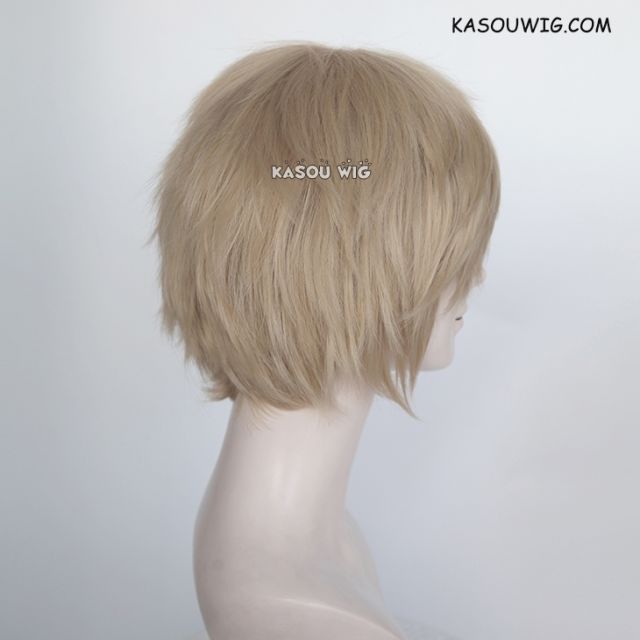 S-1 / SP11>31cm / 12.2" short beige blonde layered wig, easy to style,Hiperlon fiber