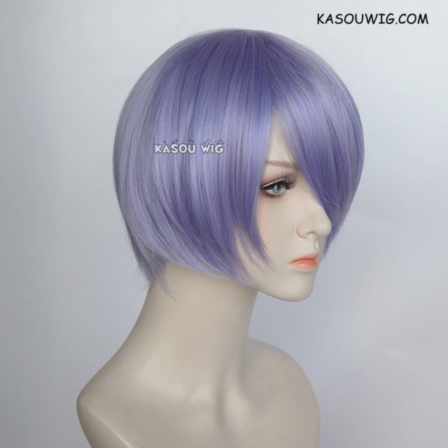 S-2 / KA056 pastel Lavender short bob smooth cosplay wig with long bangs