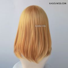 M-1/ KA013 light golden long bob cosplay wig. shouder length lolita wig suitable for daily use