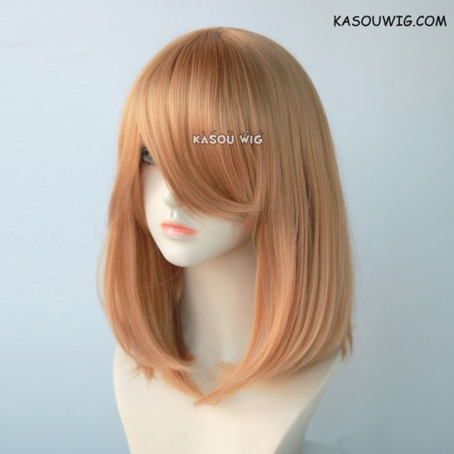 M-1/  KA018 ginger orange long bob cosplay wig. shouder length lolita wig suitable for daily use