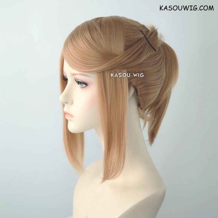 S 3 KA017 dark natural blonde ponytail base wig with long bangs