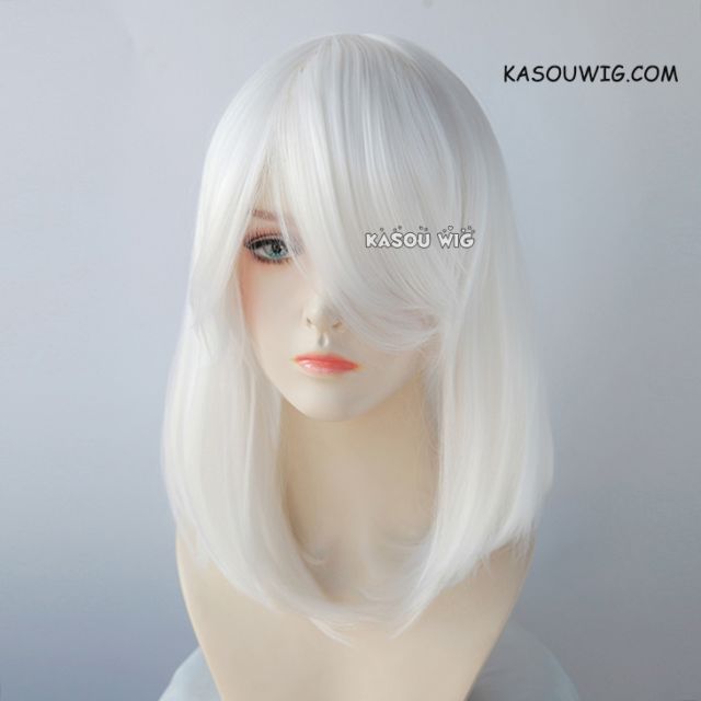 M-1/ KA001 snow white long bob cosplay wig. shouder length lolita wig suitable for daily use