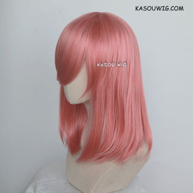 M-1/ KA036 rose pink long bob cosplay wig. shouder length lolita wig suitable for daily use