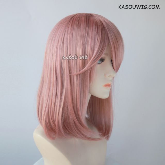 M-1/ KA037 dusty pink long bob cosplay wig. shouder length lolita wig suitable for daily use