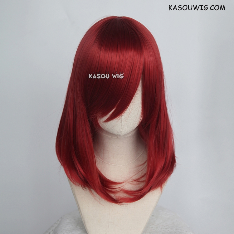 M 1 KA042 apple red bob cosplay wig. shouder length lolita wig